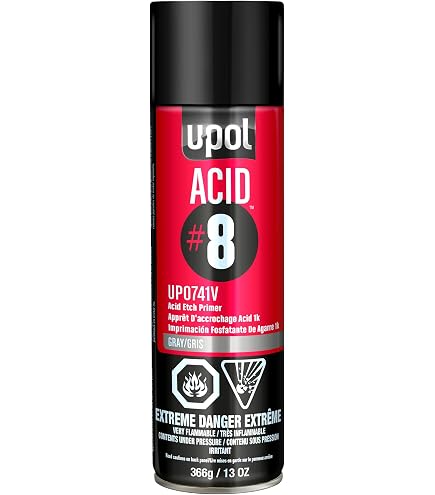Amazon.com: U-POL Acid #8 Black Etch Primer 450Ml Aerosol : Automotive